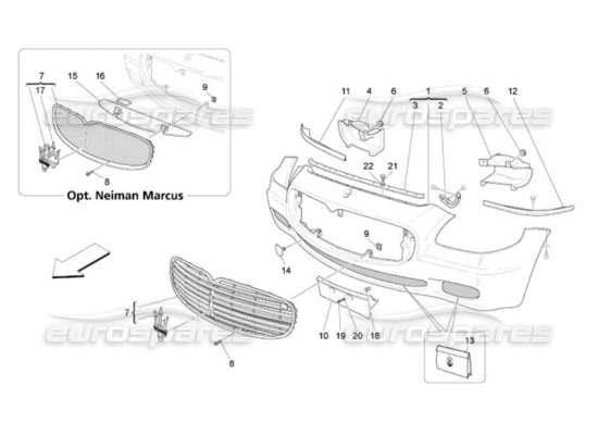 a part diagram from the Maserati Quattroporte M139 (2005-2013) parts catalogue