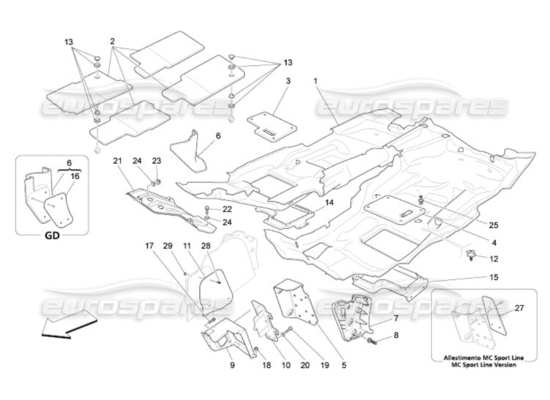 a part diagram from the Maserati Quattroporte M139 (2005-2013) parts catalogue