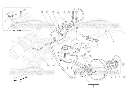 a part diagram from the Maserati Quattroporte M139 (2005-2013) parts catalogue