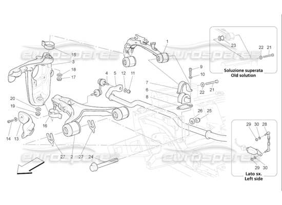 a part diagram from the Maserati Quattroporte M139 (2005-2013) parts catalogue