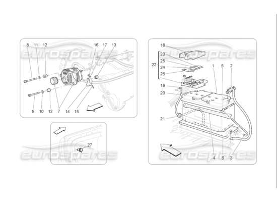 a part diagram from the Maserati Quattroporte M139 (2005-2013) parts catalogue