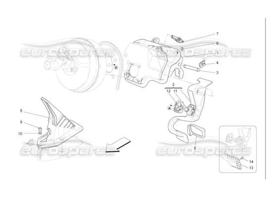 a part diagram from the Maserati Quattroporte M139 (2005-2013) parts catalogue