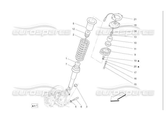 a part diagram from the Maserati Quattroporte M139 (2005-2013) parts catalogue