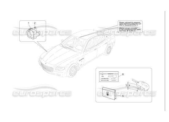 a part diagram from the Maserati Quattroporte M139 (2005-2013) parts catalogue