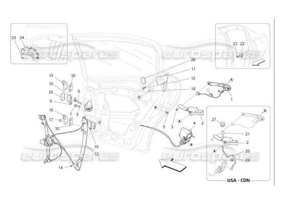 a part diagram from the Maserati Quattroporte M139 (2005-2013) parts catalogue