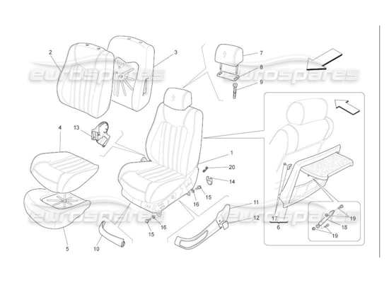 a part diagram from the Maserati Quattroporte M139 (2005-2013) parts catalogue