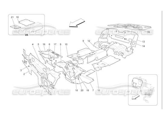 a part diagram from the Maserati Quattroporte M139 (2005-2013) parts catalogue