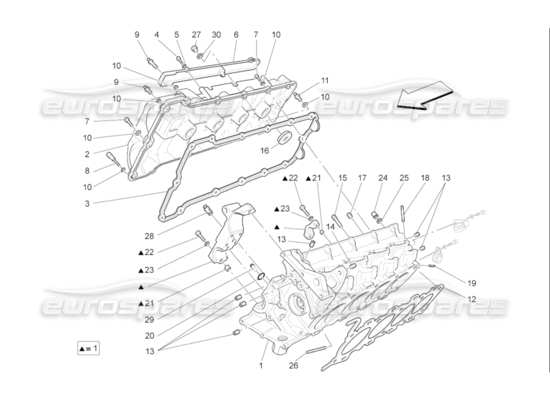 a part diagram from the Maserati Quattroporte M139 (2005-2013) parts catalogue