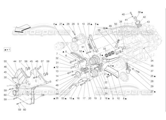 a part diagram from the Maserati Quattroporte M139 (2005-2013) parts catalogue