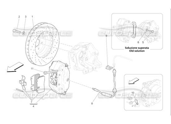 a part diagram from the Maserati Quattroporte M139 (2005-2013) parts catalogue