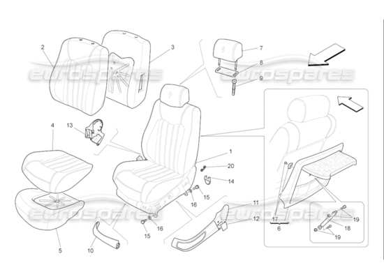 a part diagram from the Maserati Quattroporte M139 (2005-2013) parts catalogue