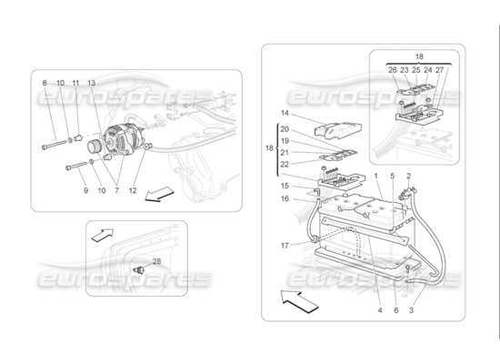 a part diagram from the Maserati Quattroporte M139 (2005-2013) parts catalogue