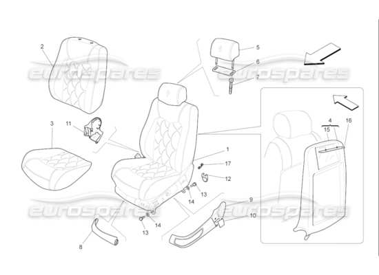 a part diagram from the Maserati Quattroporte M139 (2005-2013) parts catalogue