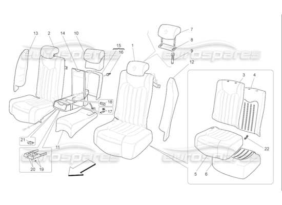 a part diagram from the Maserati Quattroporte M139 (2005-2013) parts catalogue