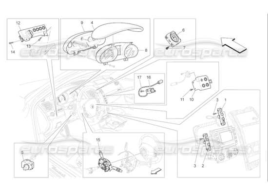 a part diagram from the Maserati Quattroporte M139 (2005-2013) parts catalogue