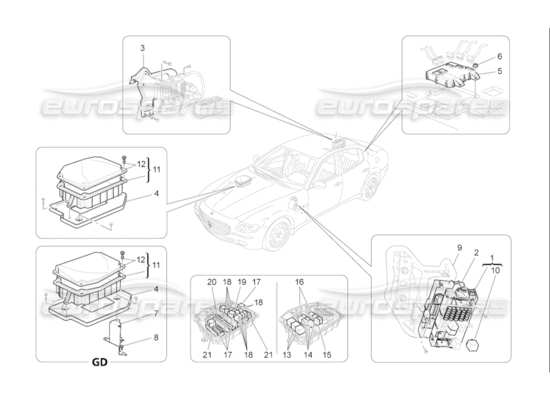 a part diagram from the Maserati Quattroporte M139 (2005-2013) parts catalogue