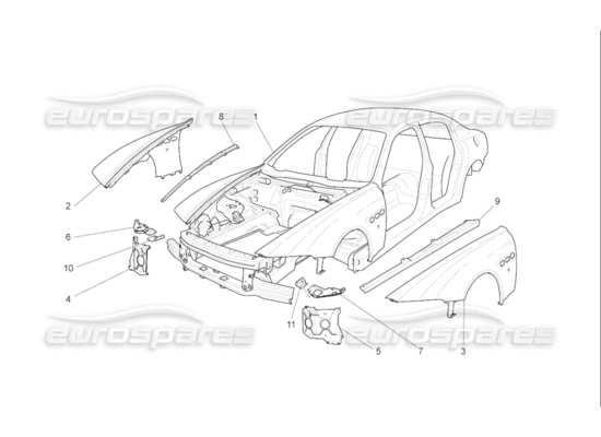 a part diagram from the Maserati Quattroporte M139 (2005-2013) parts catalogue