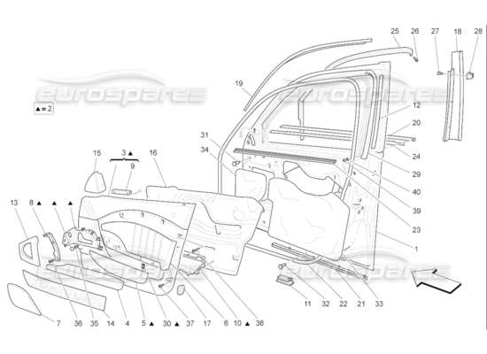 a part diagram from the Maserati Quattroporte M139 (2005-2013) parts catalogue