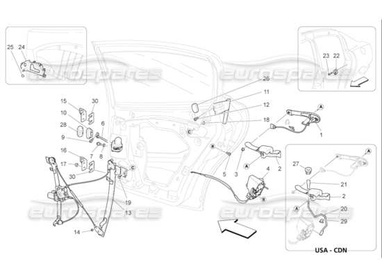 a part diagram from the Maserati Quattroporte M139 (2005-2013) parts catalogue