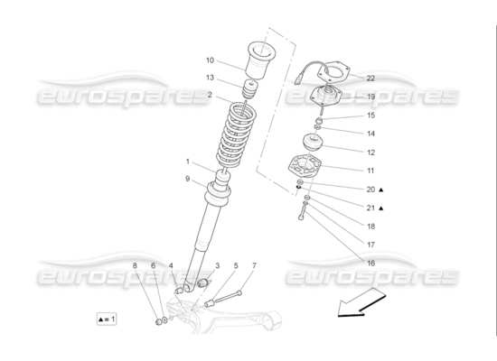 a part diagram from the Maserati Quattroporte M139 (2005-2013) parts catalogue