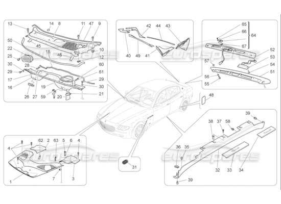 a part diagram from the Maserati Quattroporte M139 (2005-2013) parts catalogue