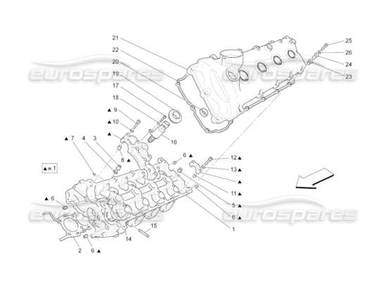 a part diagram from the Maserati Quattroporte M139 (2005-2013) parts catalogue