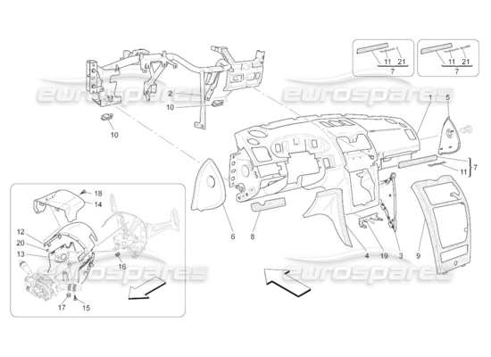 a part diagram from the Maserati Quattroporte M139 (2005-2013) parts catalogue