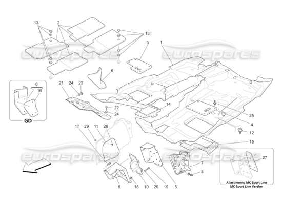 a part diagram from the Maserati Quattroporte M139 (2005-2013) parts catalogue