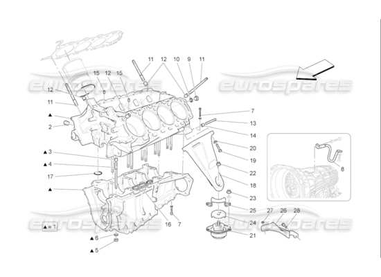 a part diagram from the Maserati Quattroporte M139 (2005-2013) parts catalogue