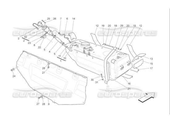 a part diagram from the Maserati Quattroporte M139 (2005-2013) parts catalogue