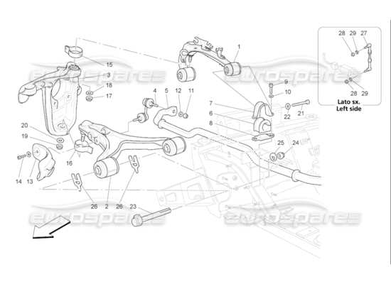 a part diagram from the Maserati Quattroporte M139 (2005-2013) parts catalogue