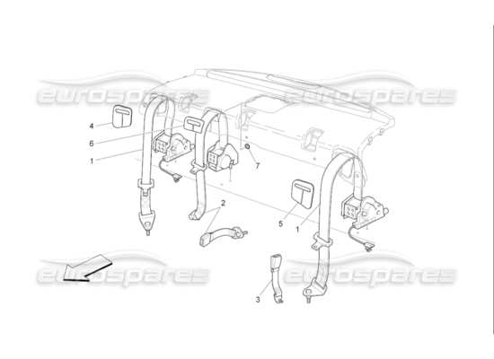 a part diagram from the Maserati Quattroporte M139 (2005-2013) parts catalogue