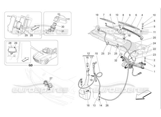 a part diagram from the Maserati Quattroporte M139 (2005-2013) parts catalogue