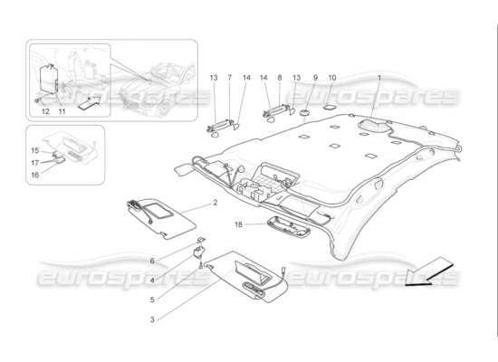 a part diagram from the Maserati Quattroporte M139 (2005-2013) parts catalogue