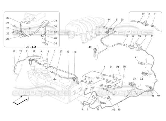 a part diagram from the Maserati Quattroporte M139 (2005-2013) parts catalogue