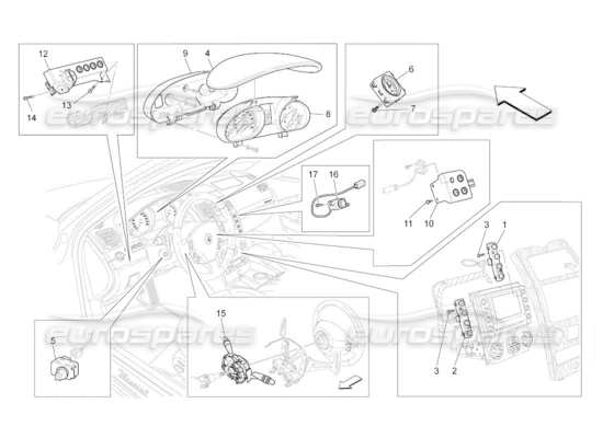 a part diagram from the Maserati Quattroporte M139 (2005-2013) parts catalogue