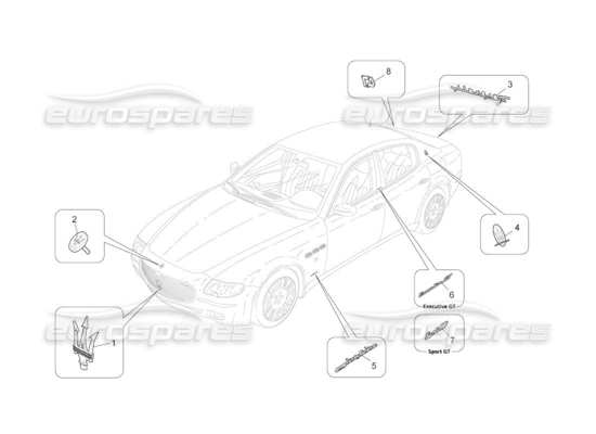 a part diagram from the Maserati Quattroporte M139 (2005-2013) parts catalogue