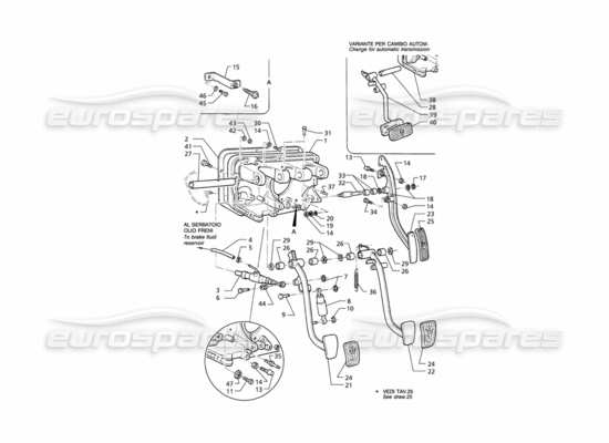 a part diagram from the Maserati Quattroporte (1996-2001) parts catalogue