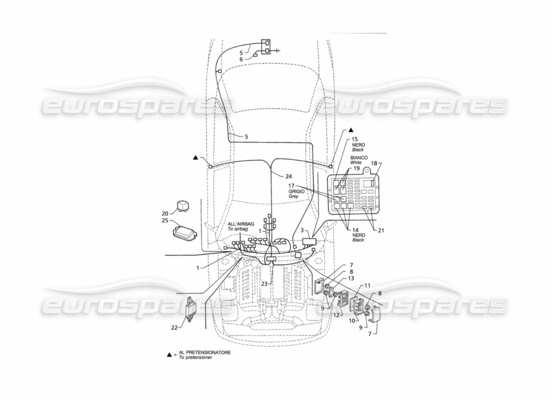 a part diagram from the Maserati Quattroporte (1996-2001) parts catalogue