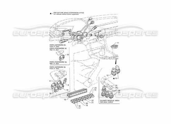 a part diagram from the Maserati Quattroporte (1996-2001) parts catalogue