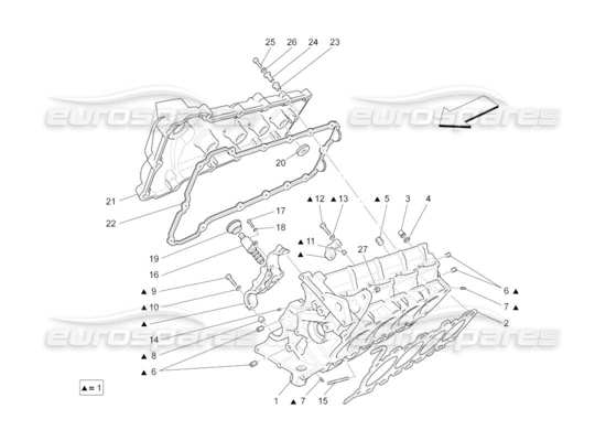 a part diagram from the Maserati Quattroporte M139 (2005-2013) parts catalogue