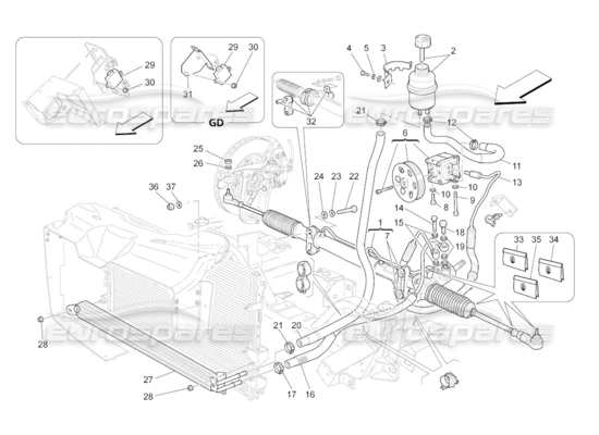 a part diagram from the Maserati Quattroporte M139 (2005-2013) parts catalogue