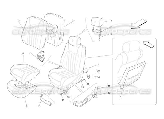 a part diagram from the Maserati Quattroporte M139 (2005-2013) parts catalogue