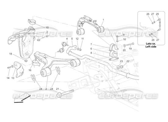 a part diagram from the Maserati GranCabrio parts catalogue