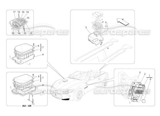 a part diagram from the Maserati GranCabrio parts catalogue