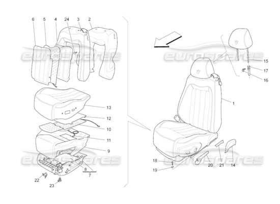 a part diagram from the Maserati GranCabrio parts catalogue