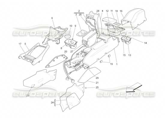 a part diagram from the Maserati GranCabrio parts catalogue