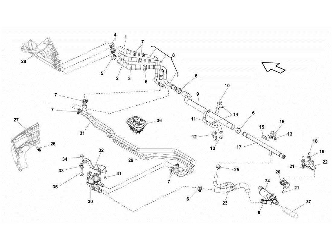 Lamborghini Gallardo LP560-4s update air conditioning system Parts Diagram