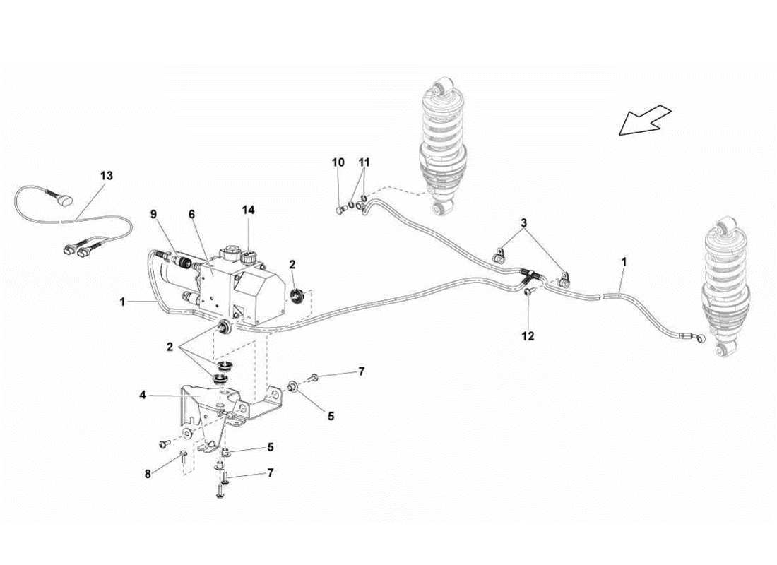 Lamborghini Gallardo LP560-4s update Jacking System Parts Diagram