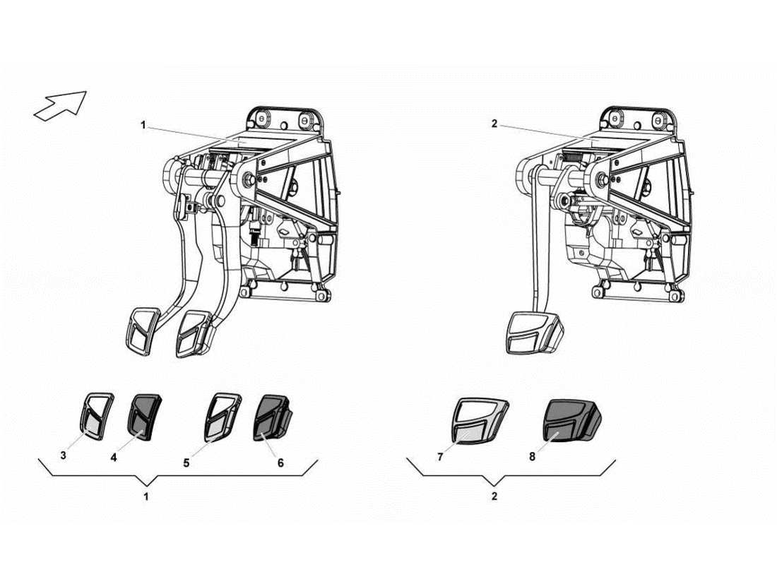 Lamborghini Gallardo LP560-4s update Pedalbox Assembly Parts Diagram